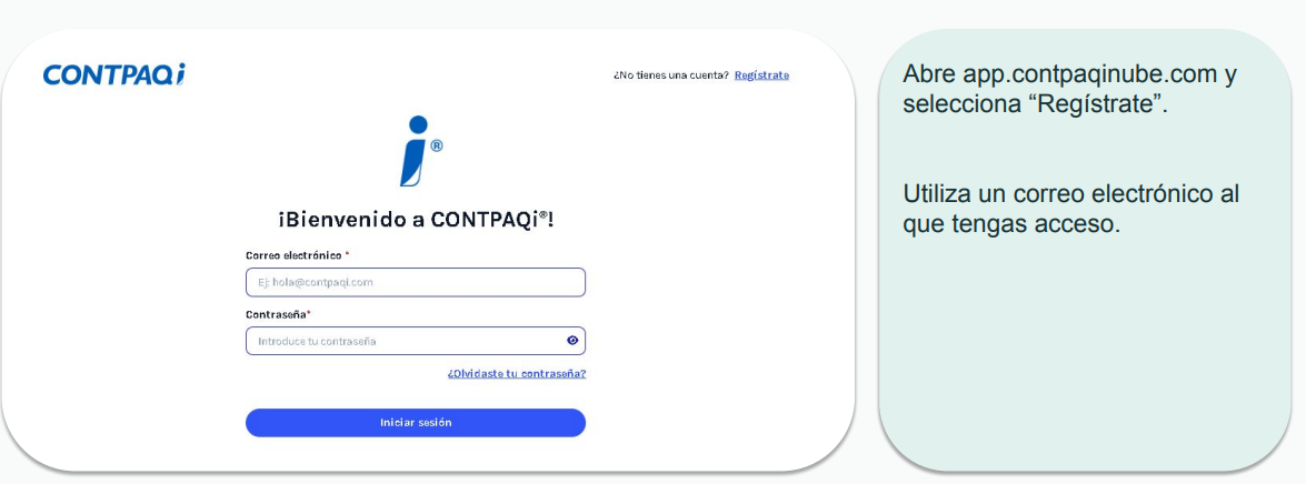 Crear una cuenta en CONTPAQi Nube
