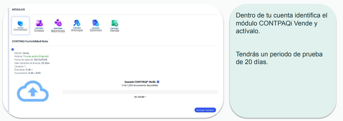 Activa licencia de CONTPAQi Vende