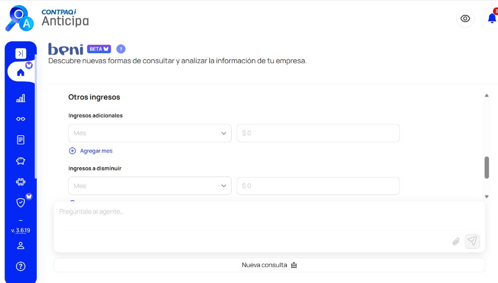 Consultar informaci&oacute;n con Beni en CONTPAQi Anticipa